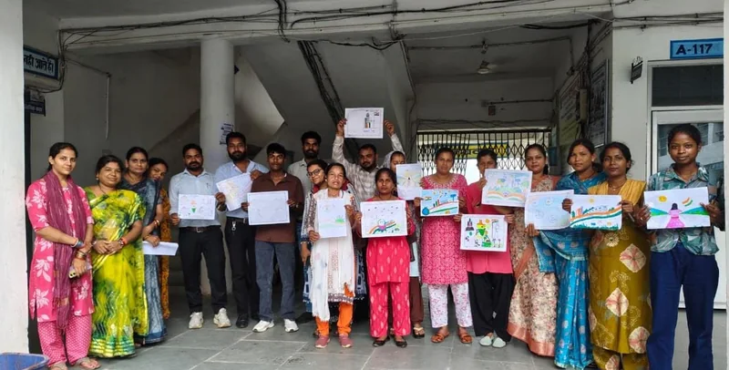 सेवा संकल्प अभियान मेरे सपनों का भारत कार्यक्रम के तहत विद्यार्थियों ने चित्रों में उकेरे विकसित भारत के सपने